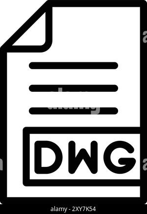 DWG Vector Icon Design Illustration Stock Vector