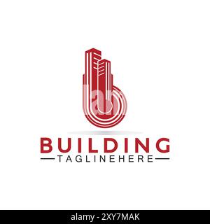 initial B with building vector logo design. Letter B logo formed building symbol Stock Vector