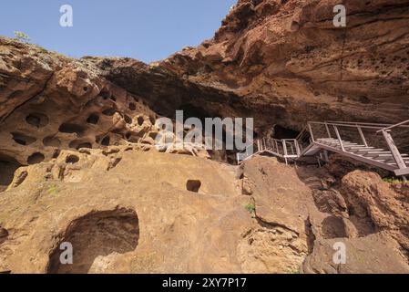 Cenobio de Valeron, archeological site, aboriginal caves in Grand Canary, Canary islands Stock Photo