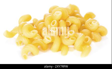 Pasta Curls (raw) isolated on pure white background Stock Photo