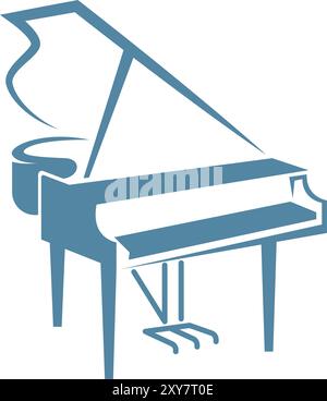 Piano icon logo desain template Stock Vector