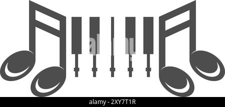 Piano icon logo desain template Stock Vector
