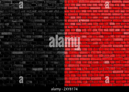 Flag of Aosta Valley painted on brick wall Stock Photo