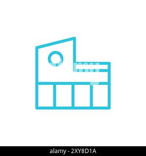 Modern architecture,  house Icon on white background. Symbol. From blue icon set. Stock Vector