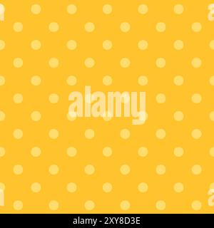 Polka Dot pattern, seamless texture yellow background Stock Vector