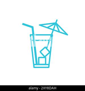 Non alcoholic summer drink icon. Isolated on white background. From blue icon set. Stock Vector