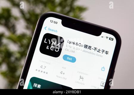 China. 28th Aug, 2024. In this illustration photo, a Telegram logo is displayed in the Apple App Store on an iPhone. (Photo by Sheldon Cooper/SOPA Images/Sipa USA) Credit: Sipa USA/Ģ����ý Live News Stock Photo