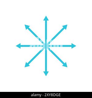 All directions  icon. Isolated on white background. From blue icon set. Stock Vector