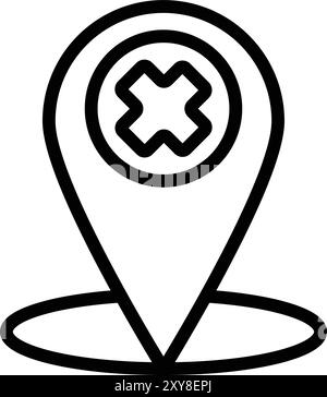 Cancel location Vector Icon Design Illustration Stock Vector