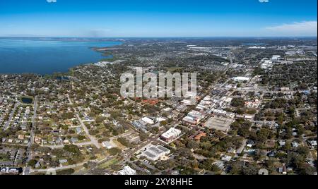 Aerial panoramic view of Winter Garden, Florida, USA. February 14, 2024. Stock Photo