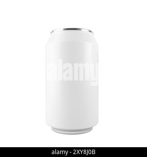 Blank white aluminum soda can on transparent background 3d Stock Photo