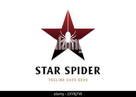 Modern Hanging Spider Widow Tarantula Star Logo Design Vector Stock Vector