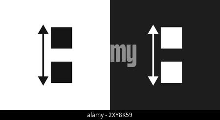 Apps sort icon logo sign vector outline in black and white color Stock Vector