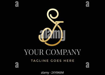 Initial Letter SJ JS or SY YS Logo Design Vector Stock Vector