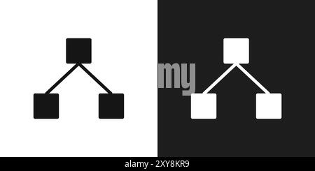 Chart tree icon logo sign vector outline in black and white color Stock Vector