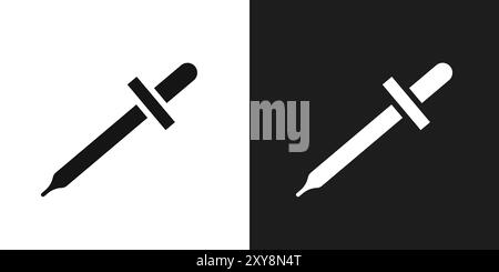 Eye dropper icon logo sign vector outline in black and white color Stock Vector