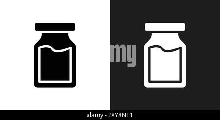 Jam icon logo sign vector outline in black and white color Stock Vector