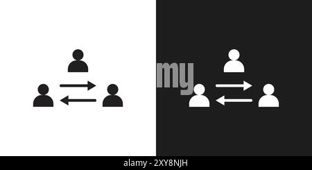 Mediator icon logo sign vector outline in black and white color Stock Vector