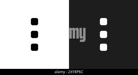 Menu dots icon logo sign vector outline in black and white color Stock Vector