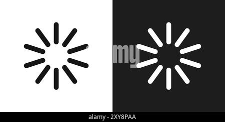 Loading icon logo sign vector outline in black and white color Stock Vector