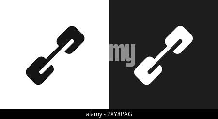 Link icon logo sign vector outline in black and white color Stock Vector