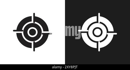 Target icon logo sign vector outline in black and white color Stock Vector