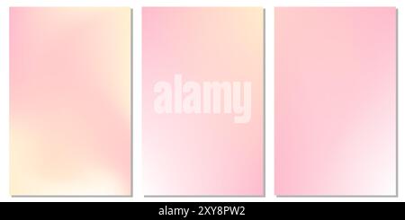 Pink and peach gradient abstract blurred wallpaper texture collection Stock Vector