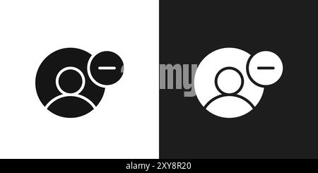Remove user icon logo sign vector outline in black and white color ...