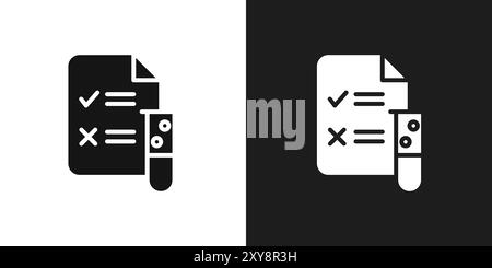 Test icon logo sign vector outline in black and white color Stock Vector