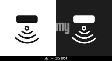 Sensor icon logo sign vector outline in black and white color Stock Vector