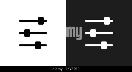 Settings sliders icon logo sign vector outline in black and white color Stock Vector