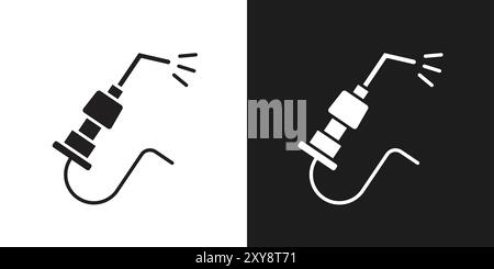 Welding icon logo sign vector outline in black and white color Stock Vector