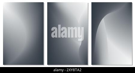 Light Gray tone mesh gradient abstract soft blur background collection Stock Vector