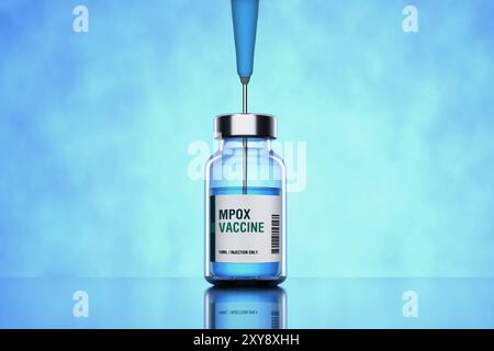 MonkeyPox MPOX Vaccine with Syringe - 3D Illustration Render Stock Photo