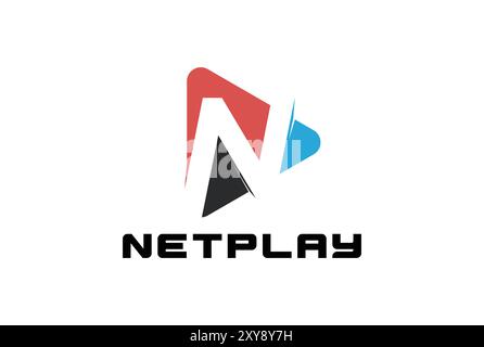 Modern Initial Letter N Triangle for Net Play Music Video or Movie Logo Design Stock Vector