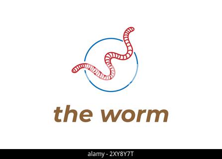 Vintage Simple Minimalist Worm Helminth Maggot Logo Design Vector Stock Vector