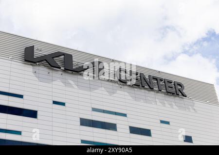 The Kia Center, formerly the Amway Center, is a multi-purpose arena located in downtown Orlando and home to the NBA's Orlando Magic. Stock Photo