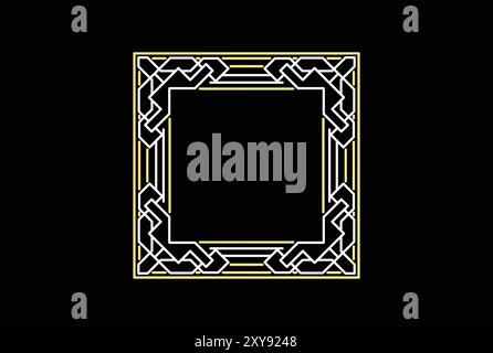 Luxury Geometric Square Frame Logo Icon Illustration Design Stock Vector
