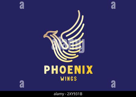 Luxury Golden Phoenix Wings Logo Design Vector Stock Vector
