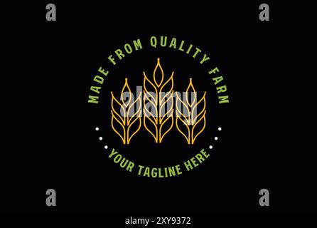 Harvesting vector logos with wheat grains Stock Vector