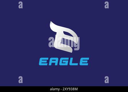 Simple Minimalist Initial Letter E for Eagle Sport Finance Logo Design Stock Vector