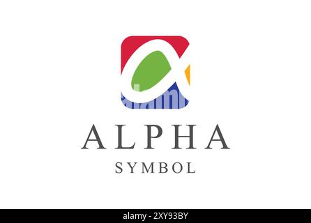 Colorful Simple Alpha Square for Business Finance Sport Logo Design Stock Vector