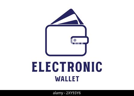 Simple Minimalist Wallet Symbol Icon for Electronic Payment Service Apps Logo Design Stock Vector