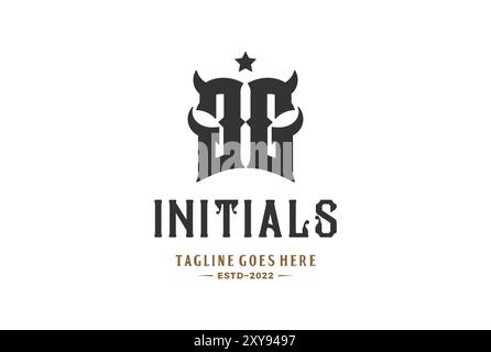 Vintage Initial Letter GG Type Text Font Word Typography Logo Design Stock Vector
