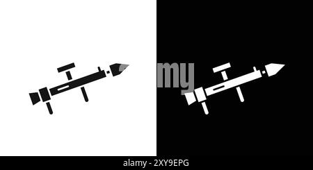 bazooka icon logo sign vector outline in black and white color Stock Vector