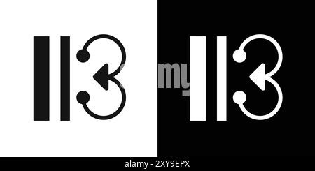 alto clef icon logo sign vector outline in black and white color Stock Vector