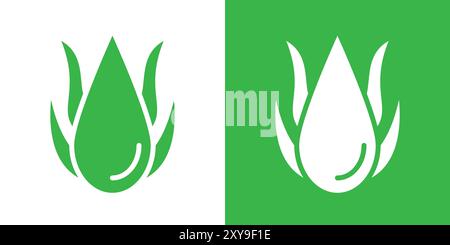 aloe vera icon logo sign vector outline in black and white color Stock Vector