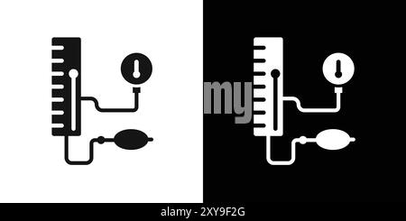 Bp checking machine icon logo sign vector outline in black and white ...