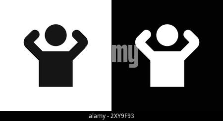 Anxiety icon logo sign vector outline in black and white color Stock Vector