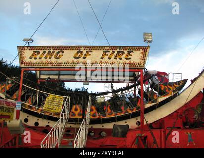 Ring of Fire ride at the fair in Loja, Ecuador Stock Photo